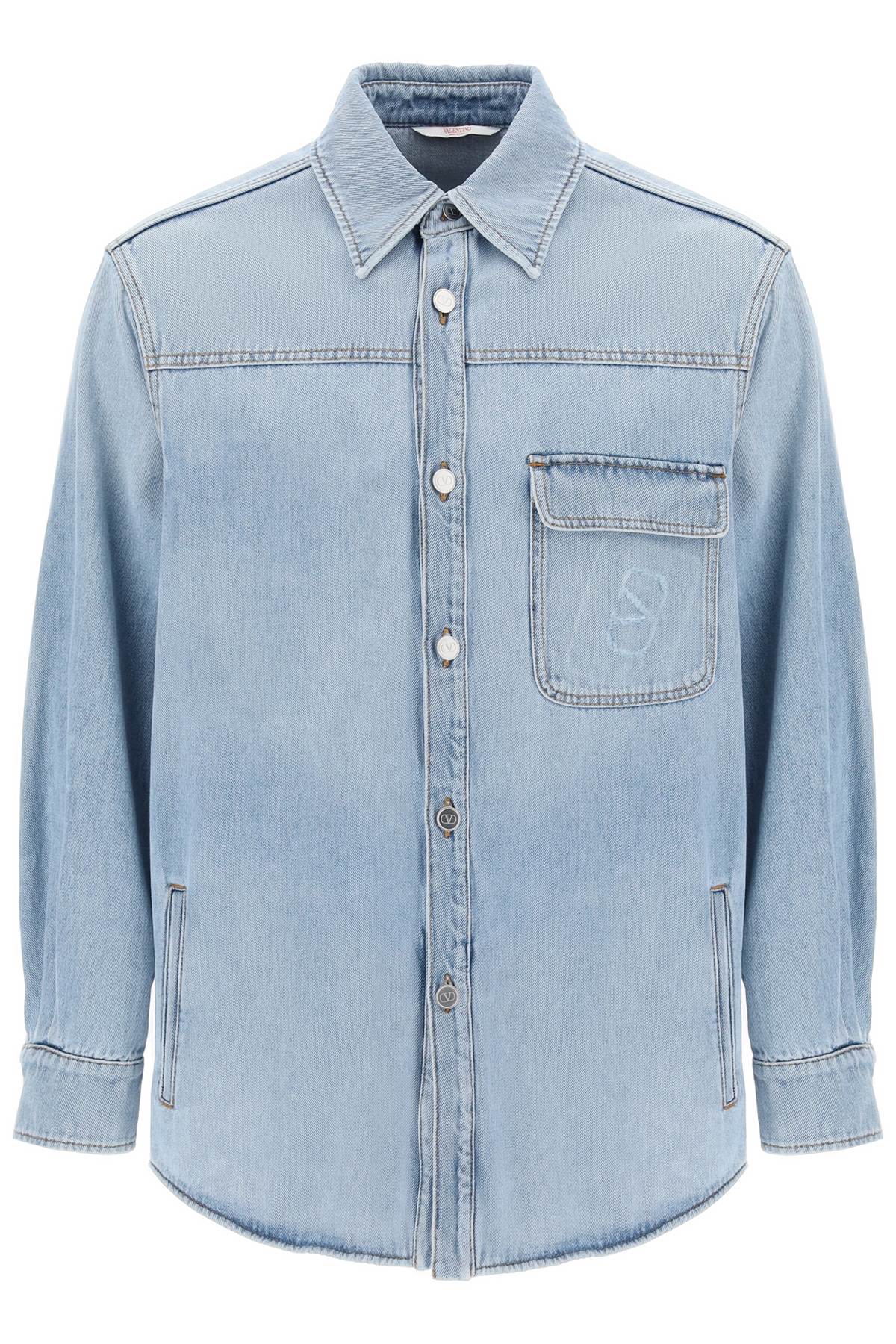 VALENTINO GARAVANI VALENTINO GARAVANI denim overshirt with stamped vlogo signature