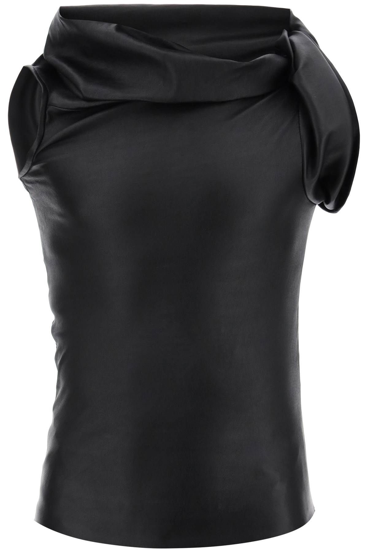 Rick Owens RICK OWENS asymmetric leather top with unique