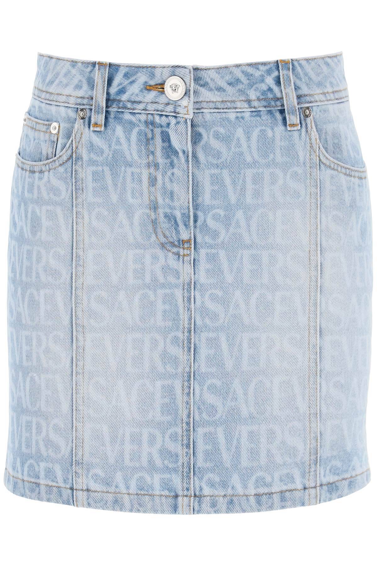 Versace VERSACE monogram denim mini skirt