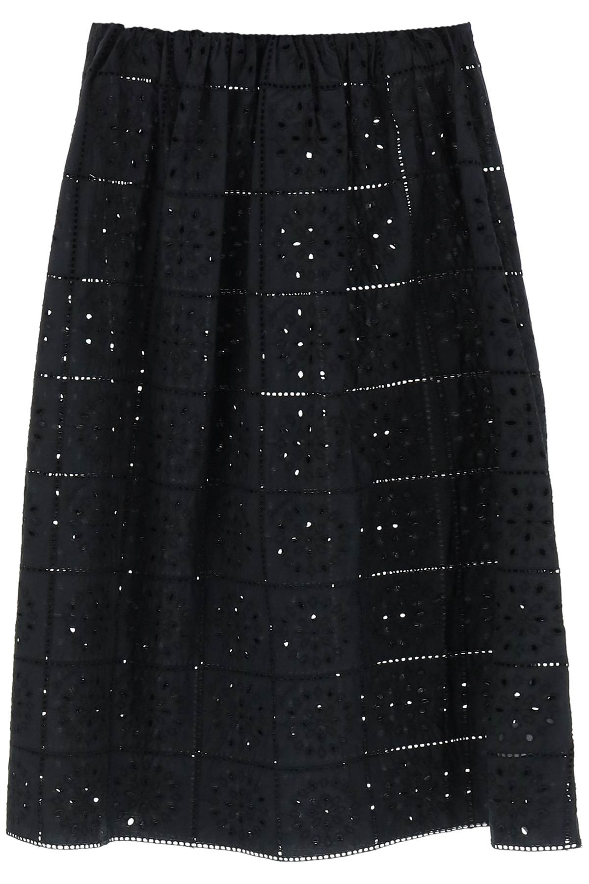 Ganni GANNI broderie anglaise midi skirt