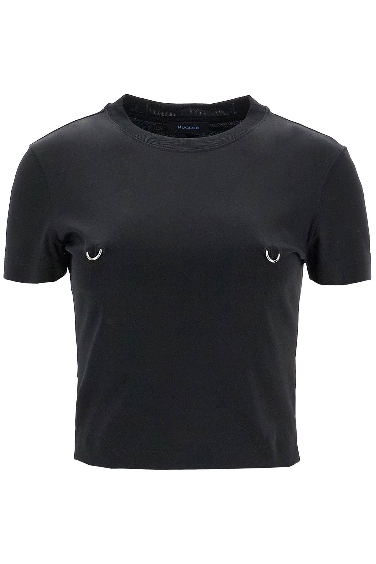 Mugler MUGLER cropped t-shirt with piercing