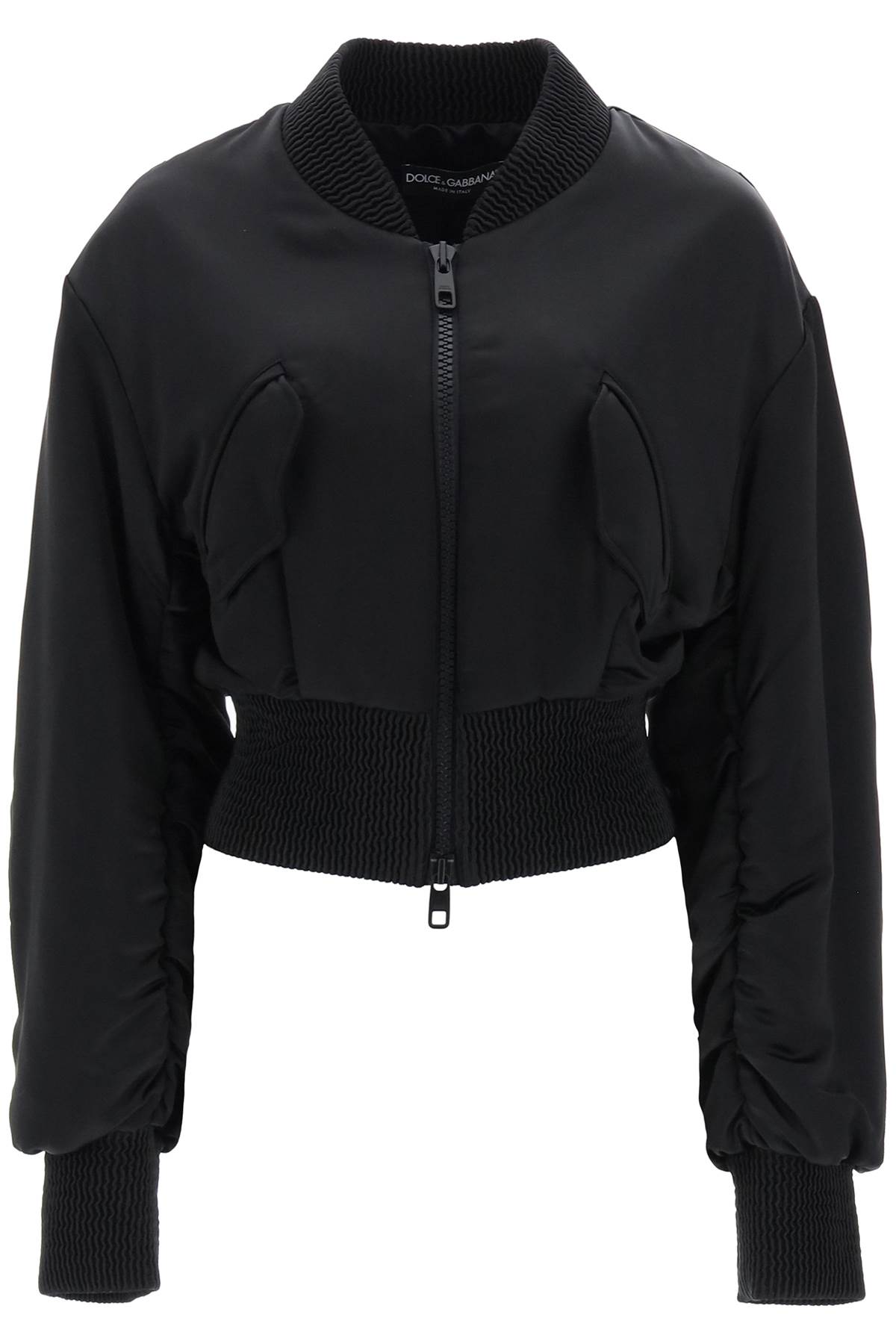 Dolce & Gabbana DOLCE & GABBANA charmeuse bomber jacket with draped sleeves