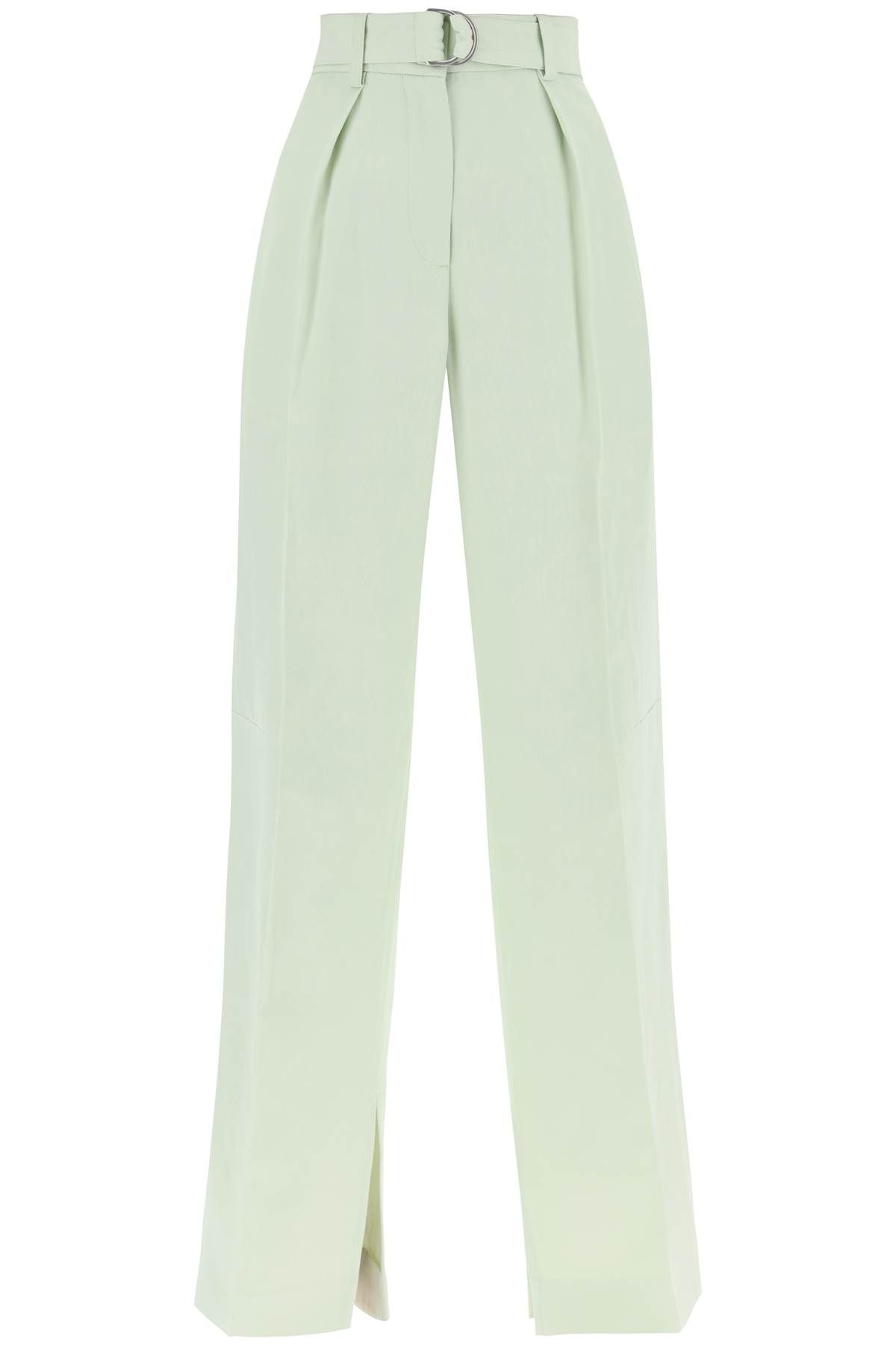 Jil Sander JIL SANDER belted linen blend trousers