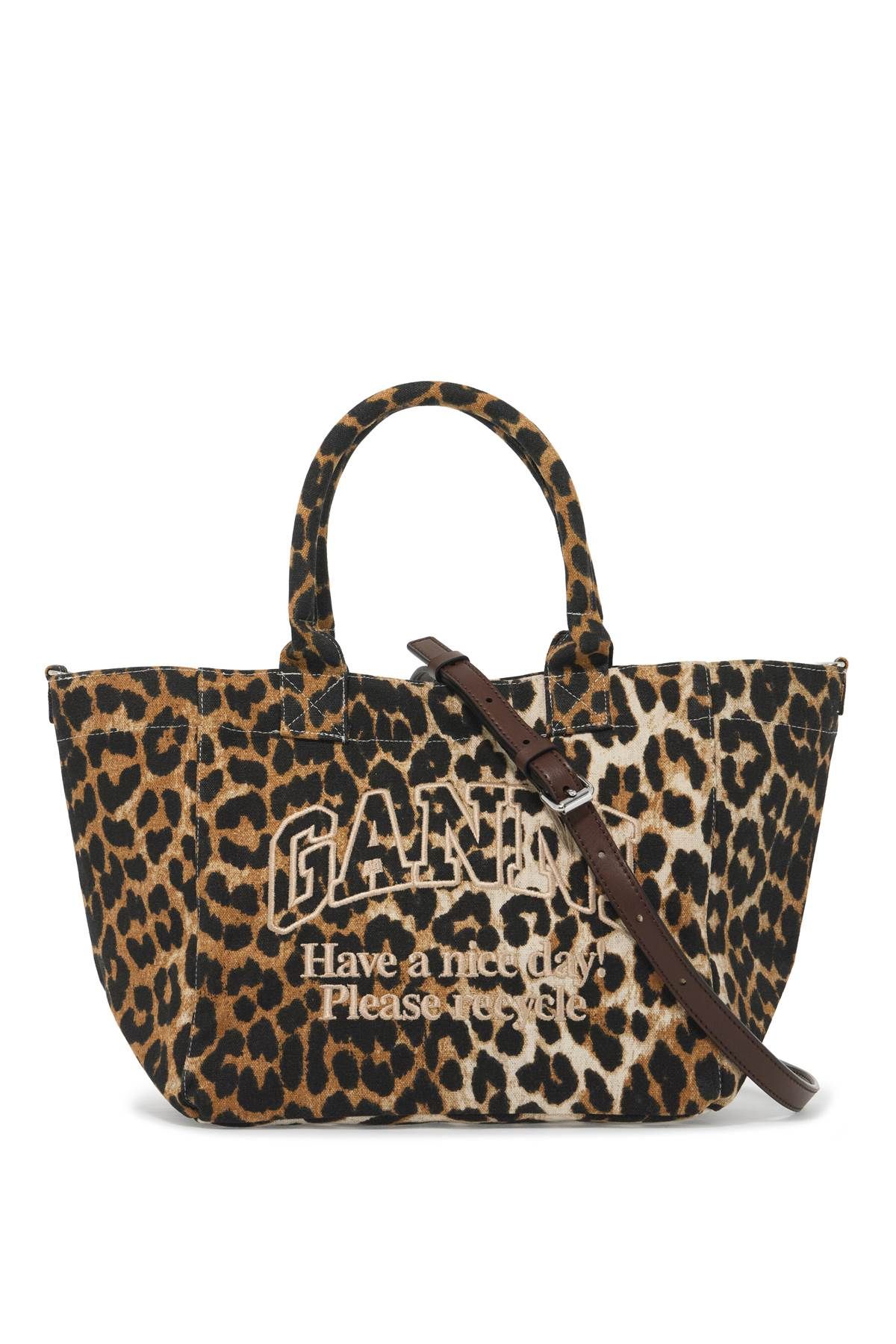 Ganni GANNI "leopard print tote bag