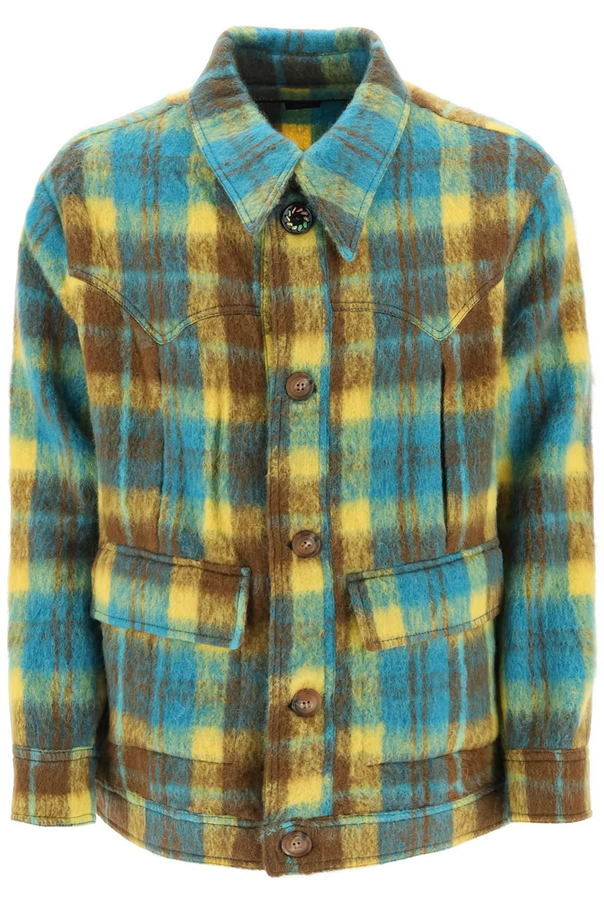 Andersson Bell ANDERSSON BELL brushed-yarn overshirt with check motif