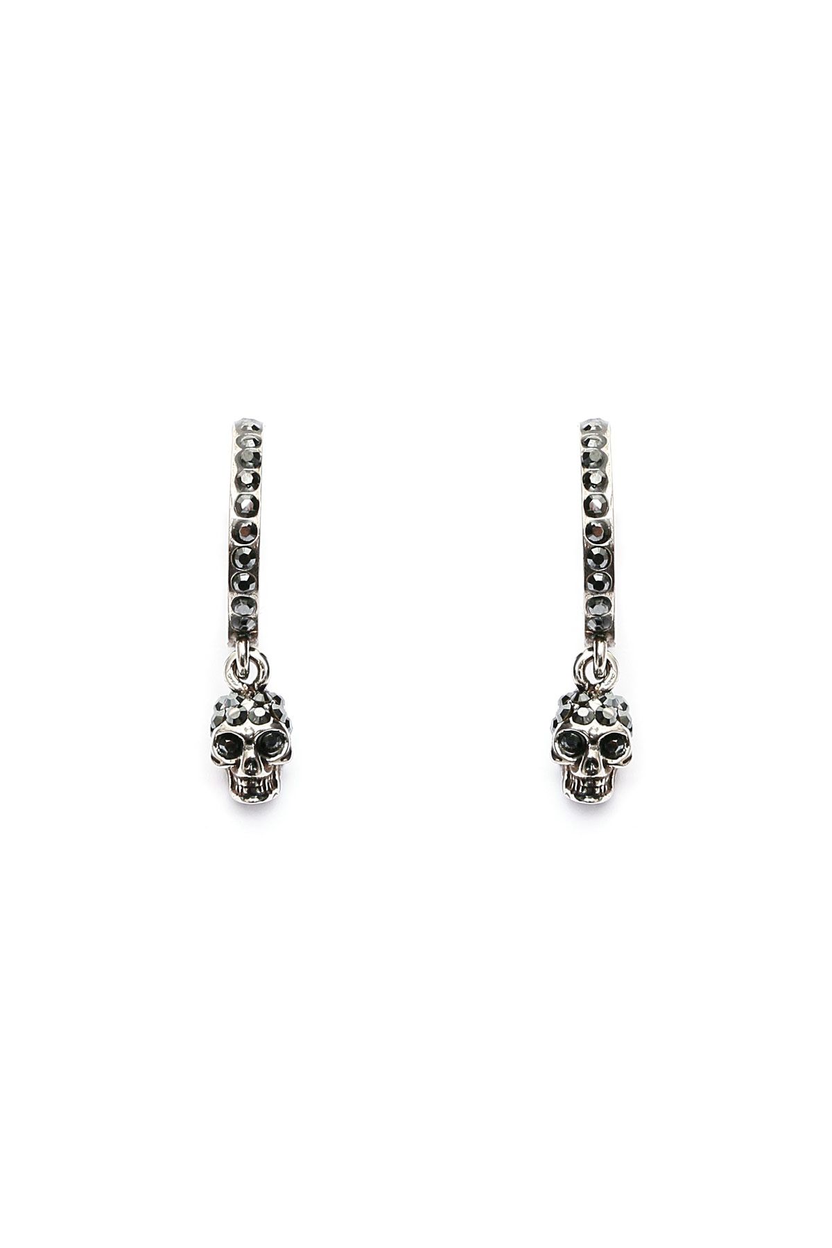 Alexander McQueen ALEXANDER MCQUEEN hoop earrings with skull pendant