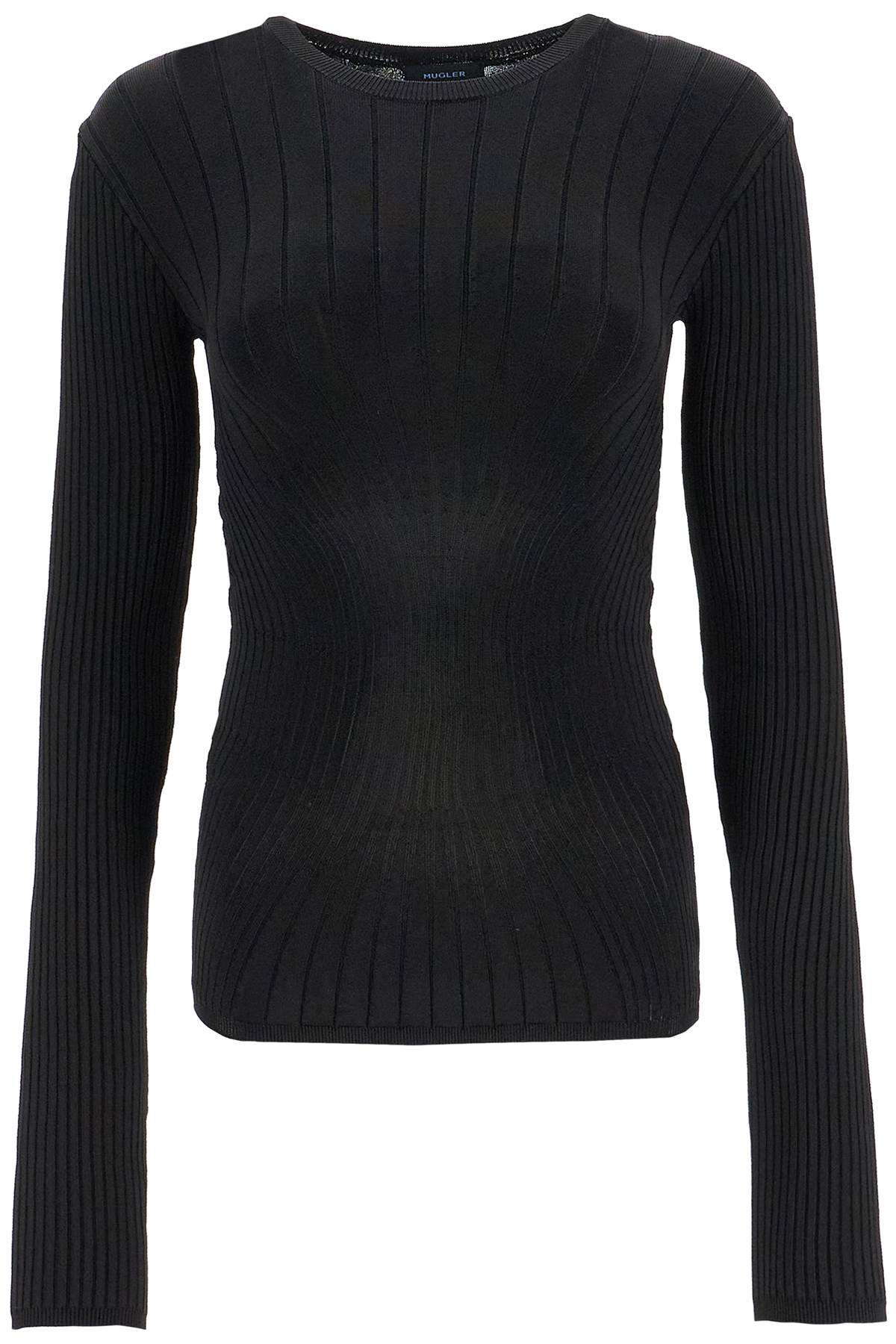 Mugler MUGLER ribbed knit top with long sleeves