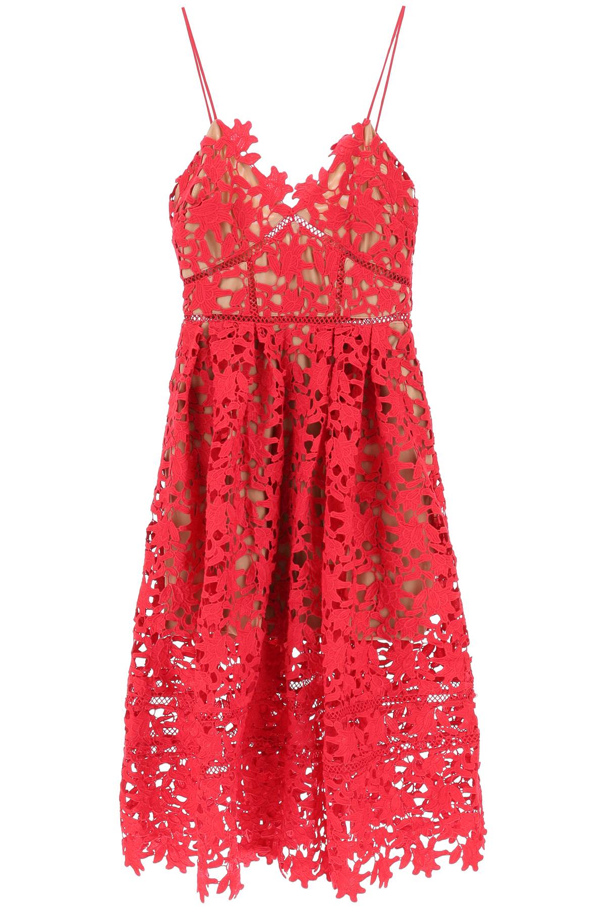  SELF PORTRAIT azaelea floral lace midi dress