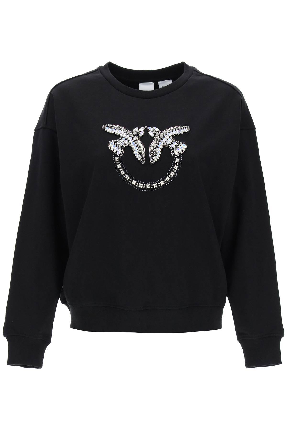 Pinko PINKO nelly sweatshirt with love birds embroidery