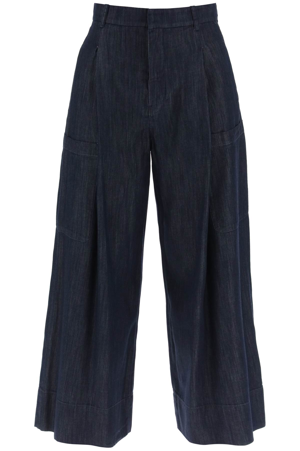  'S MAX MARA 'canzone' wide leg pants in light denim