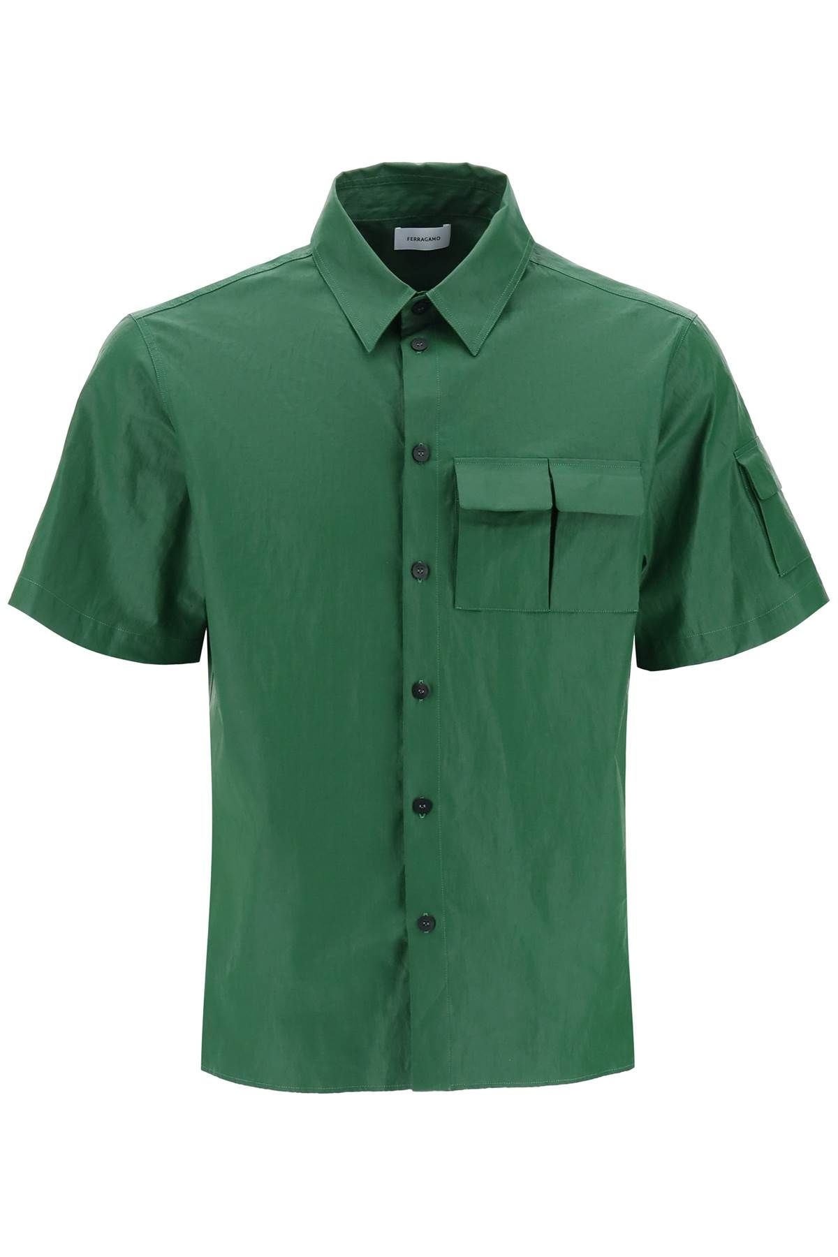 Ferragamo FERRAGAMO short-sleeved linen shirt with coated