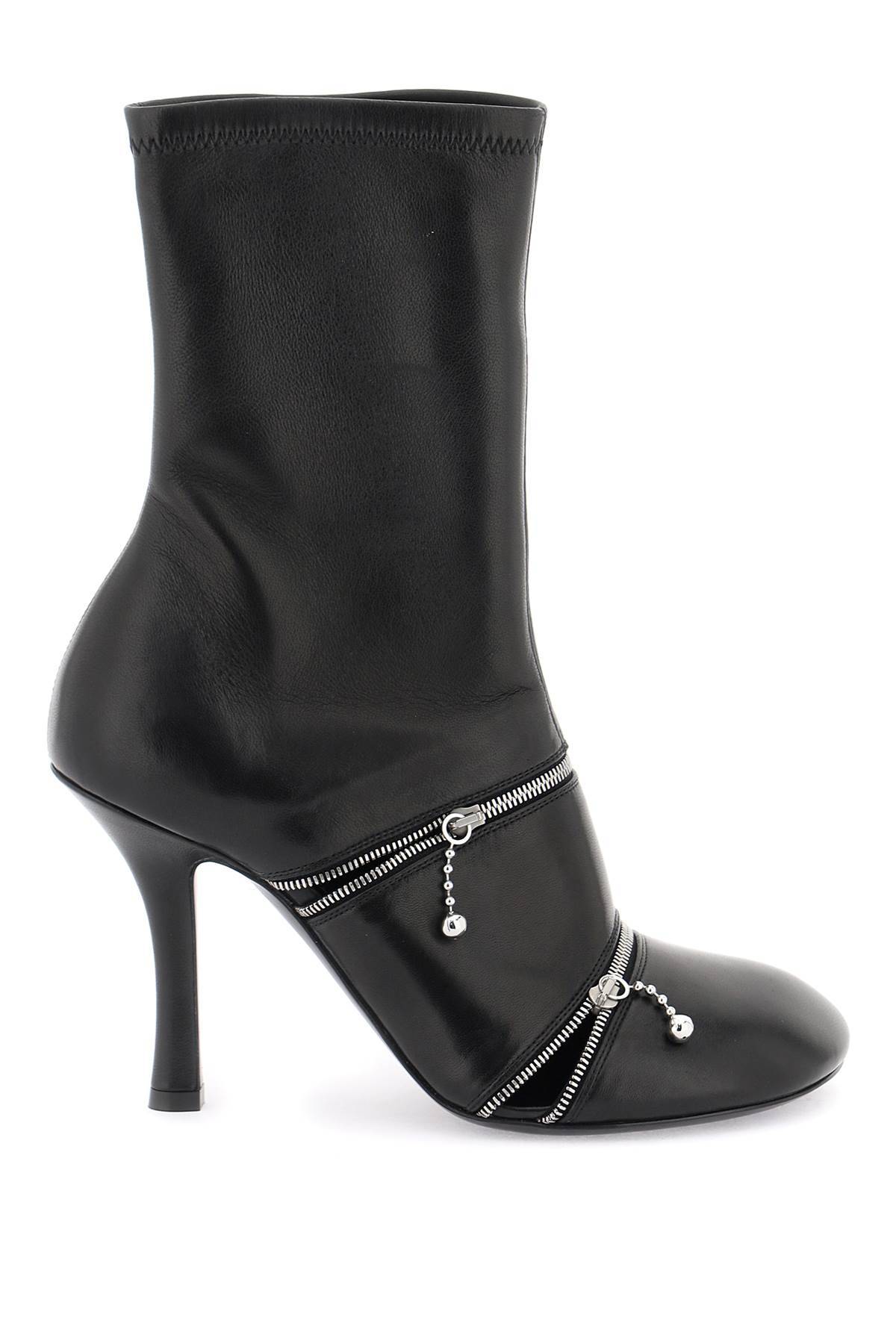 Burberry BURBERRY leather peep ankle boots