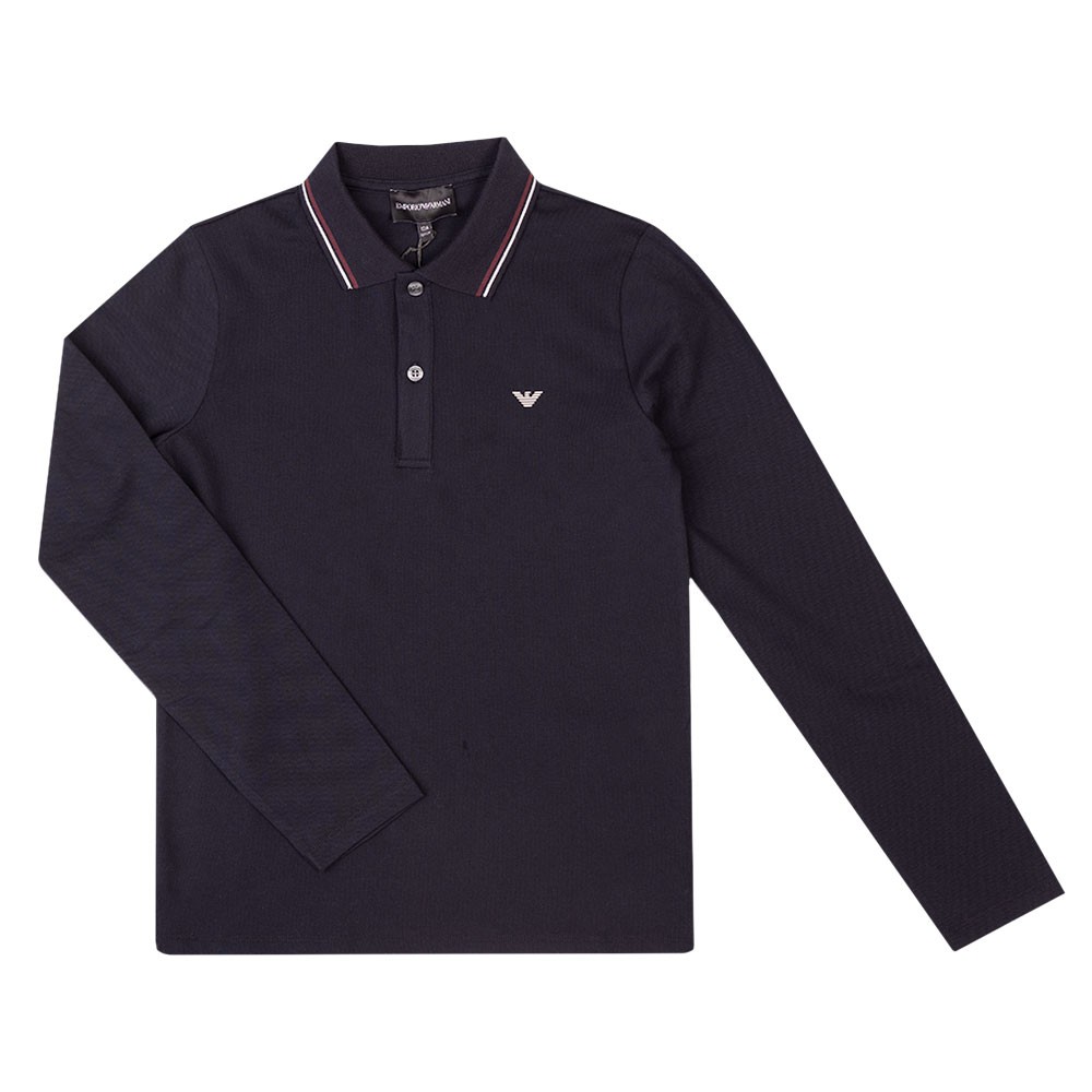 Emporio Armani Tipped Long Sleeve Polo Shirt