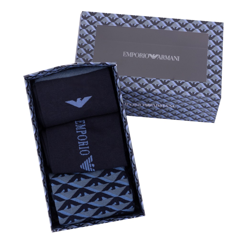 Emporio Armani 3 Pack Logo Socks