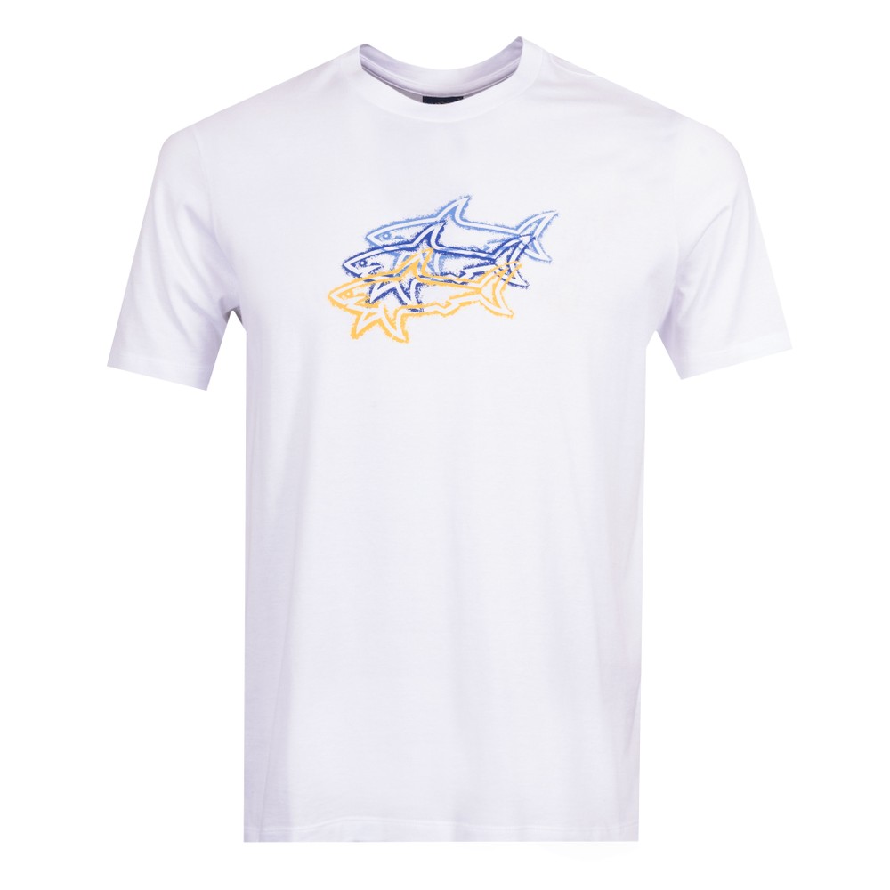 Paul & Shark Triple Shark Logo T Shirt