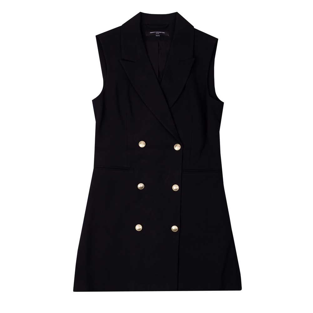 French Connection Whisper Sleeveless Tux Dress