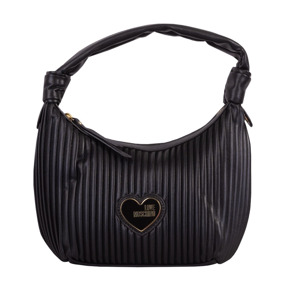 Love Moschino Heart Logo Pleated Shoulder Bag