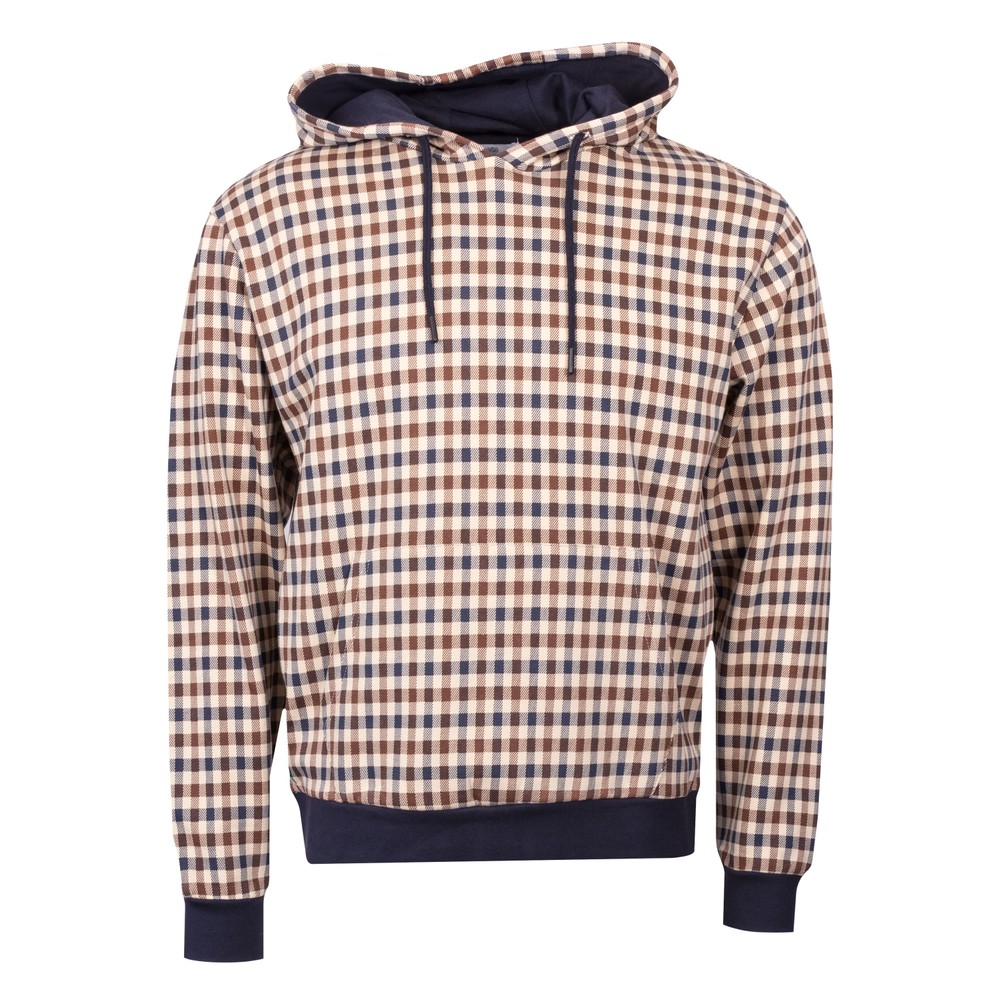 Aquascutum Active Club Check Overhead Hoodie