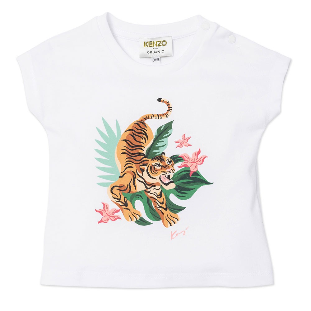 Kenzo Kids K15099 Tiger & Lily T Shirt