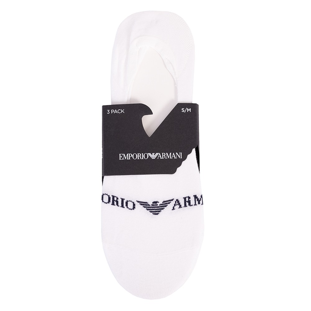 Emporio Armani Logo 3 Pack Invisible Sock