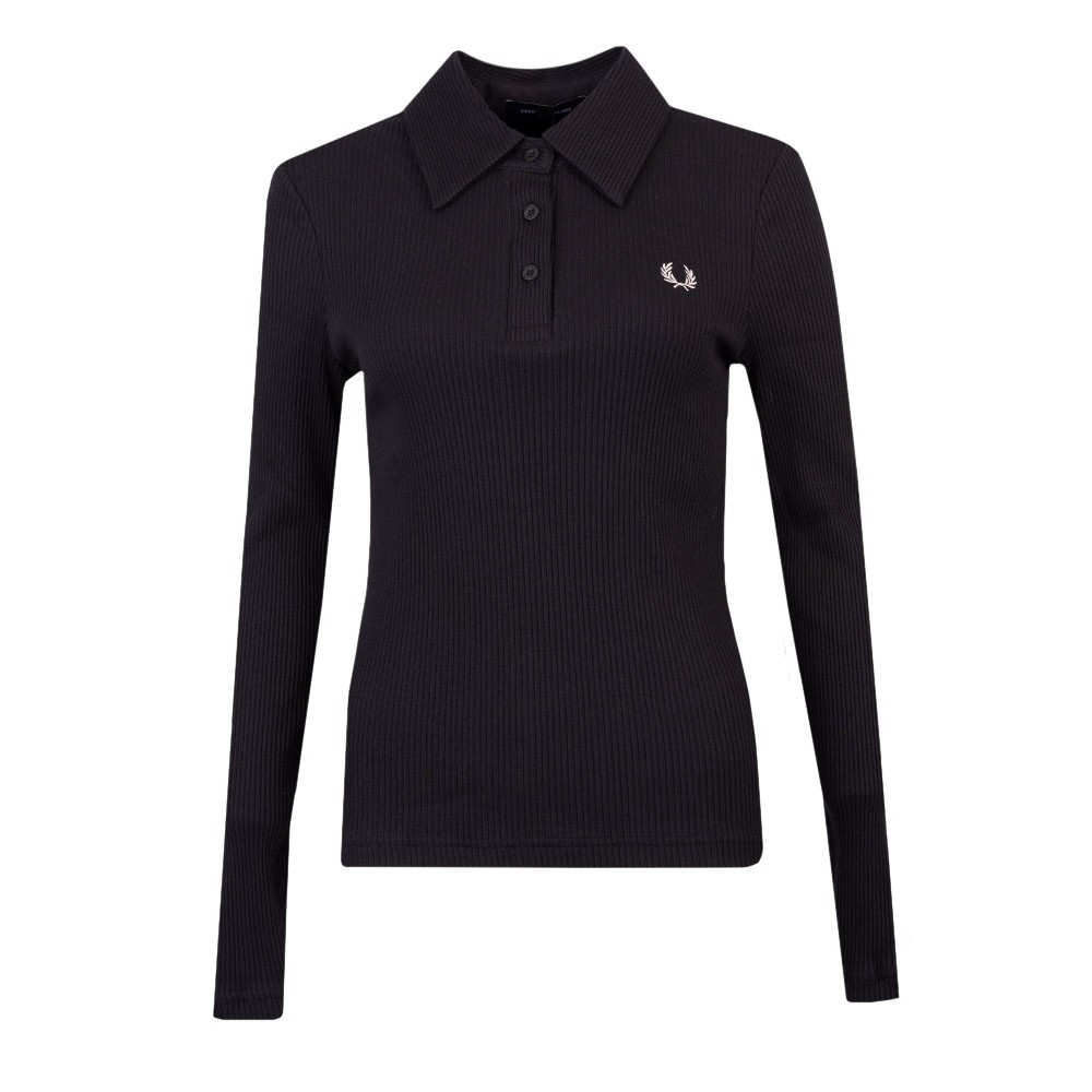 Fred Perry Long Sleeve Ribbed Polo Shirt