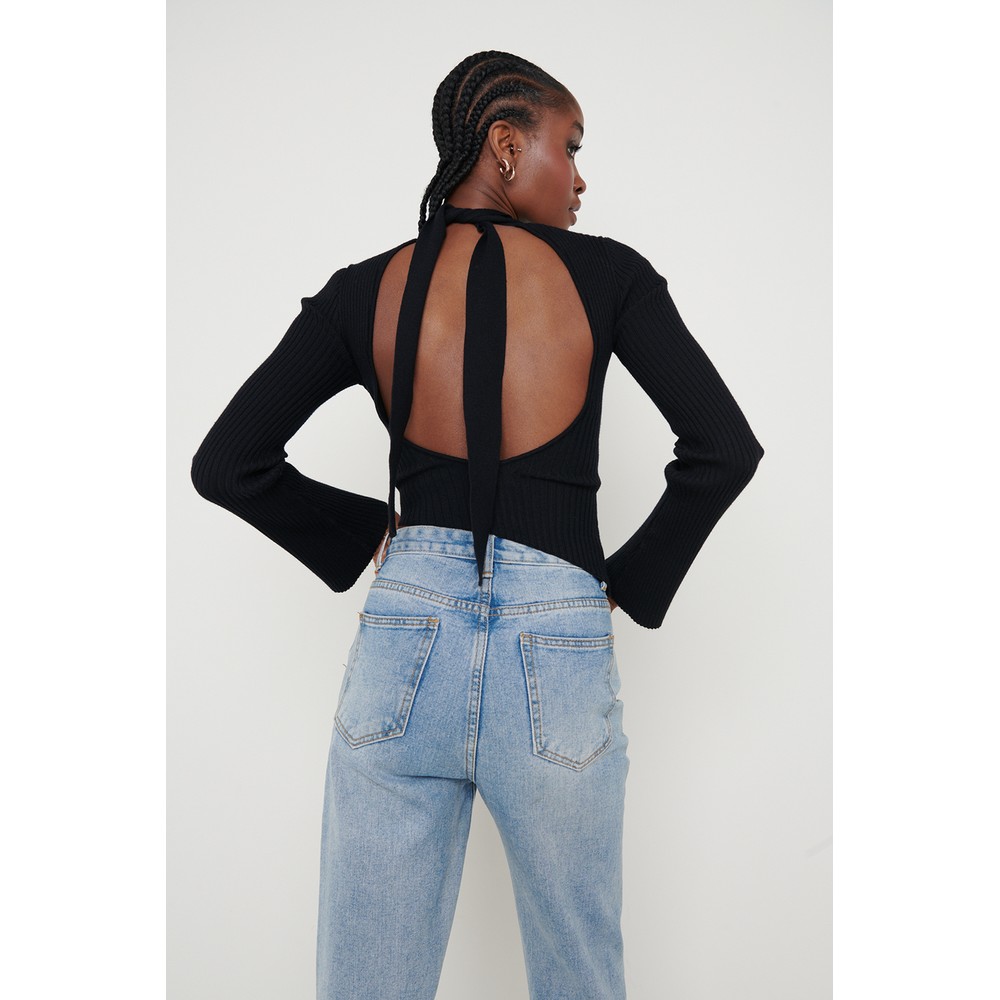 Pretty Lavish Lakelyn Backless High Neck Knit Top