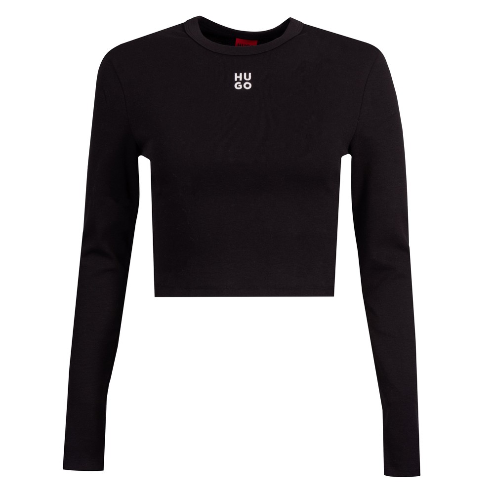 Hugo Dafilomena Ribbed Long Sleeve T Shirt