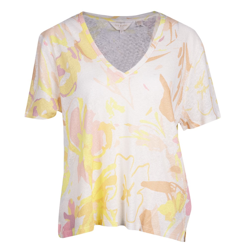 Ted Baker Ciana V Neck Printed Linen Top