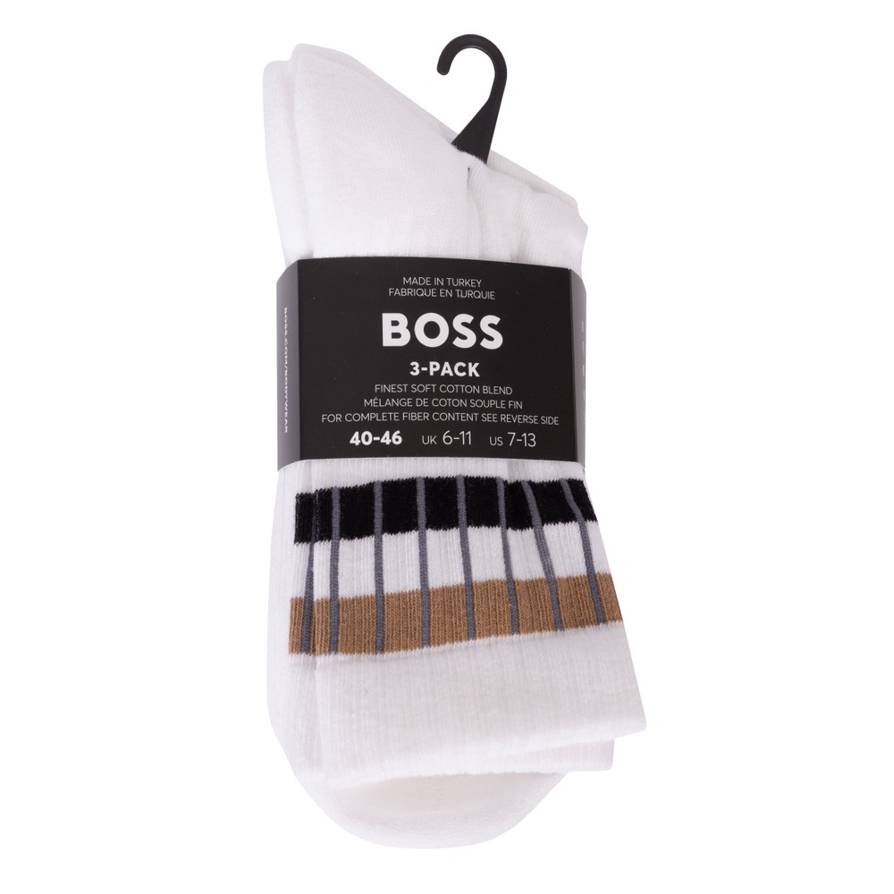 BOSS Bodywear 3 Pack Rib Stripe Sock