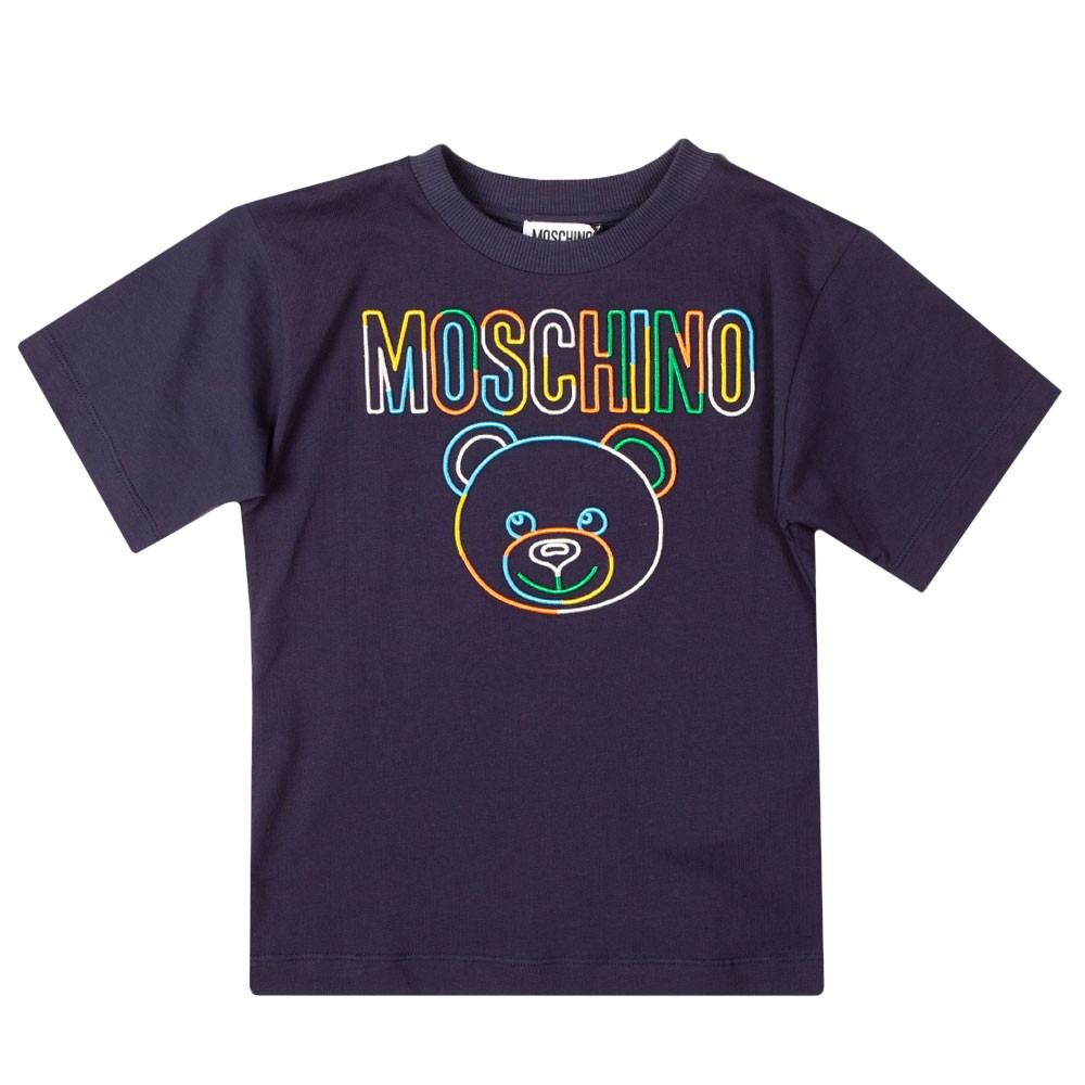 Moschino Embroidered Rainbow Bear T Shirt