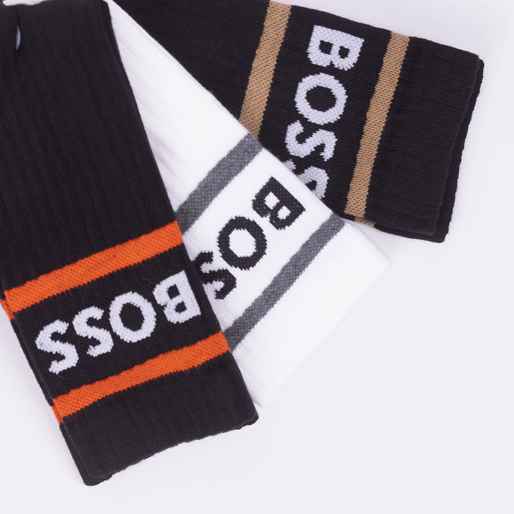 BOSS 3 Pack Rib Stripe Socks