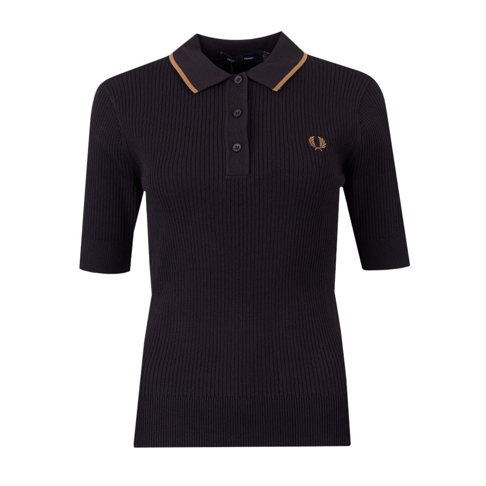 Fred Perry Ribbed Knitted Polo Shirt