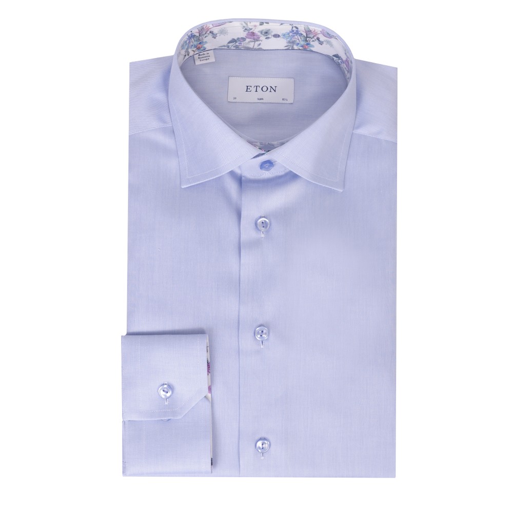 Eton Essential Dress Shirt With Floral Trim