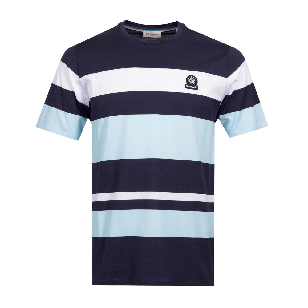 Sandbanks Badge Logo Stripe T-Shirt