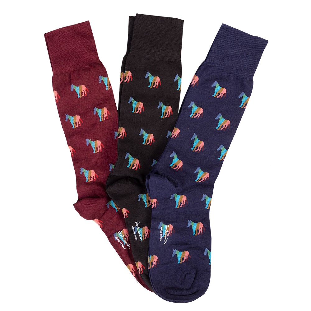 Paul Smith 3 Pack Zebra Socks