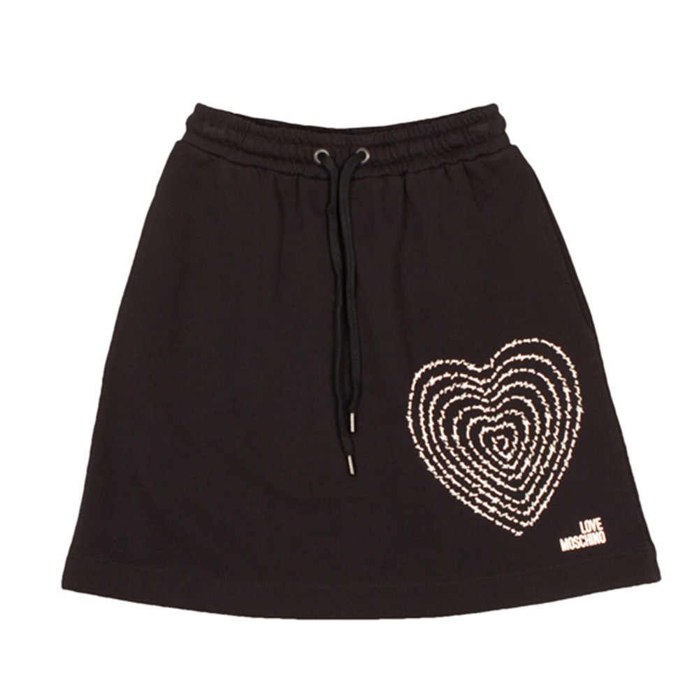 Love Moschino Text Heart Jersey Skirt