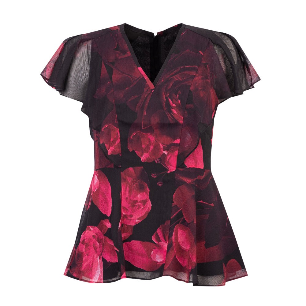 Ted Baker Belamay Angel Sleeve Peplum Top