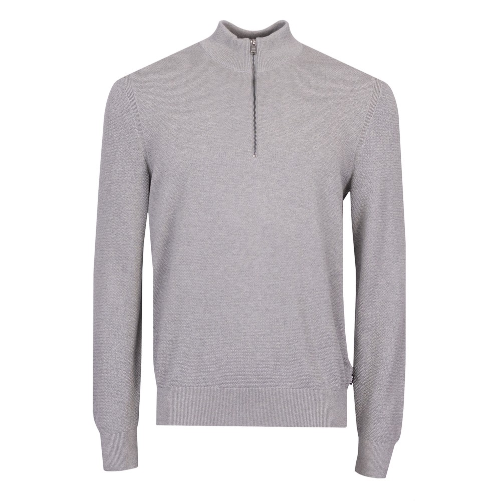 BOSS Formal Ebrando Textured half Zip Jumper