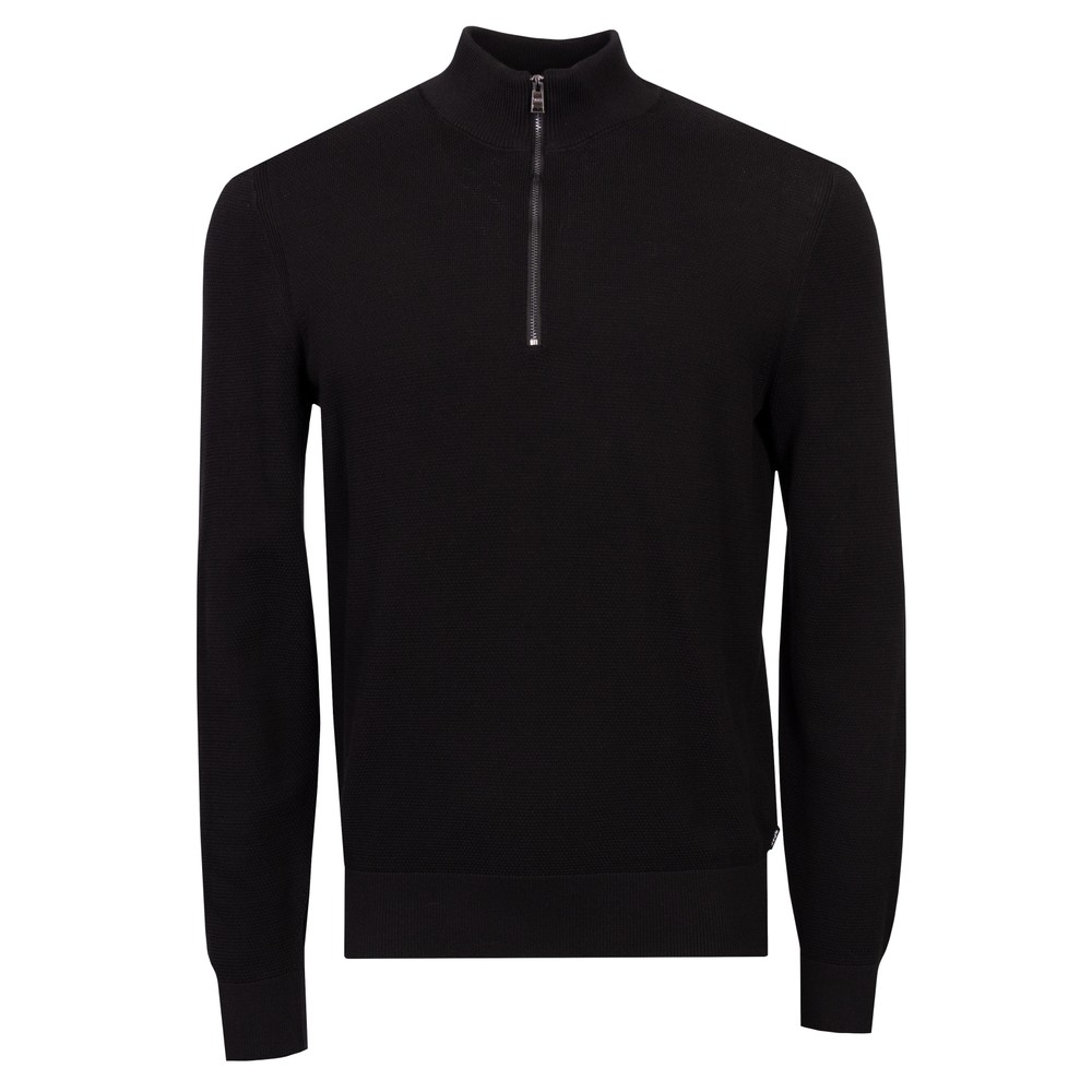 BOSS Formal Ebrando Textured half Zip Jumper