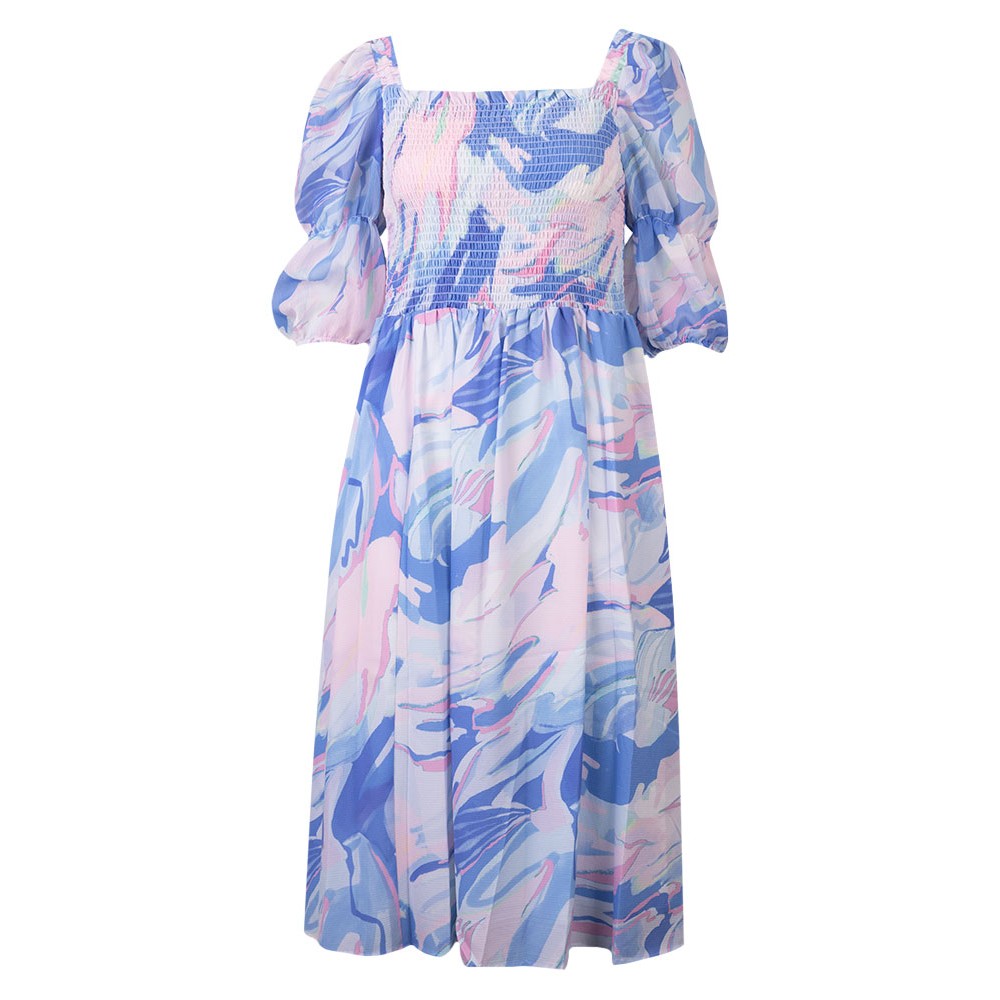 French Connection Dalla Verona Smocked Midi Dress