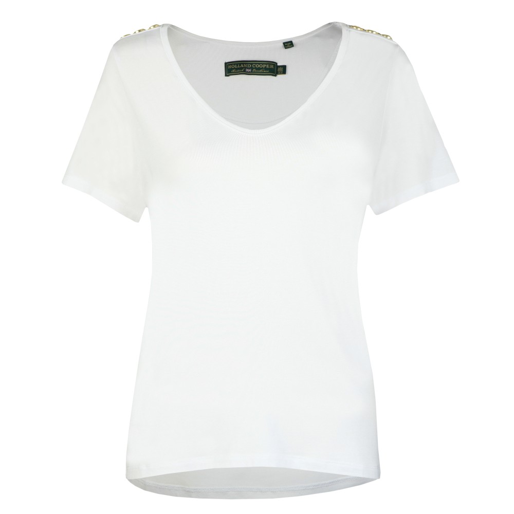 Holland Cooper Relax Fit V Neck T Shirt