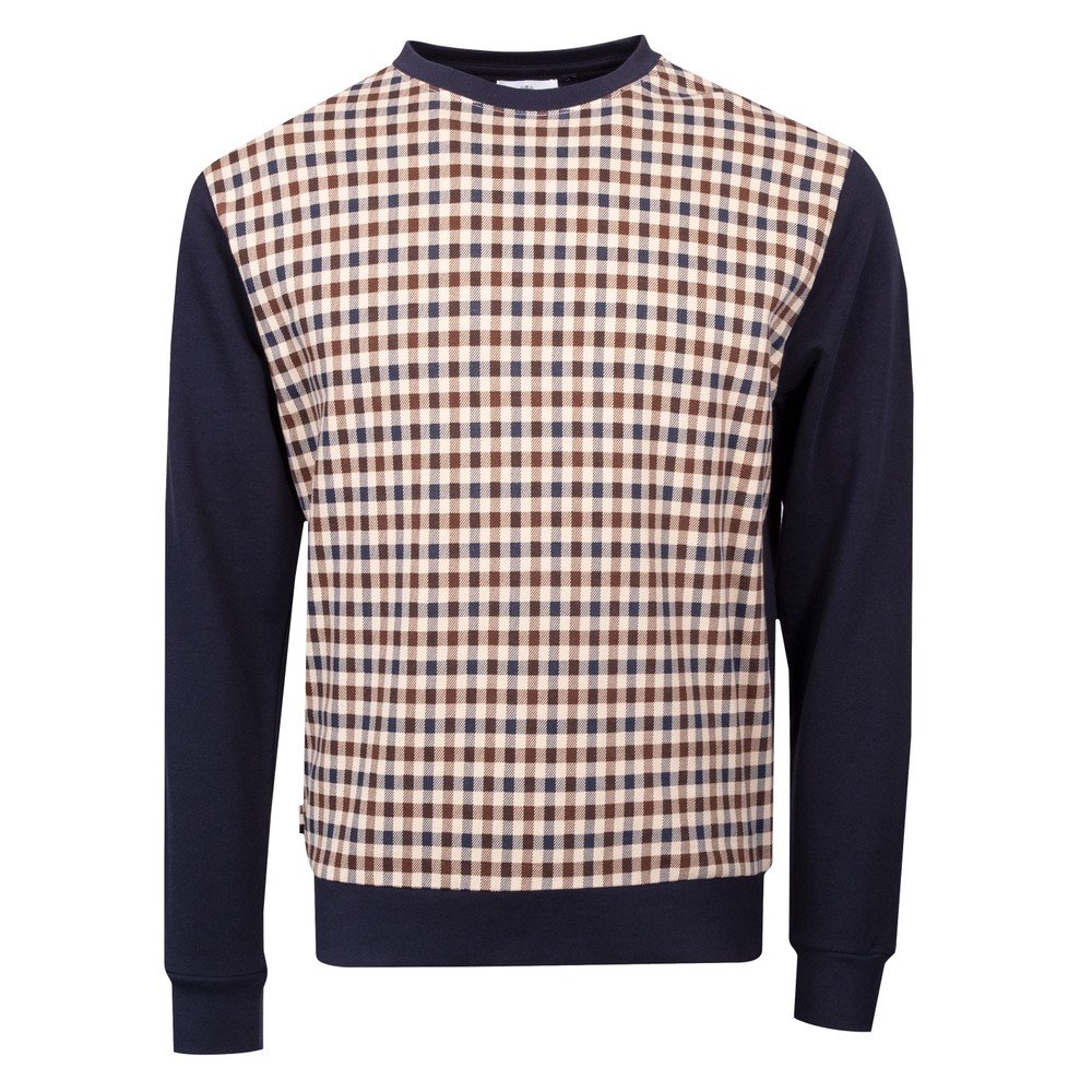 Aquascutum Active Club Check Crewneck Sweatshirt