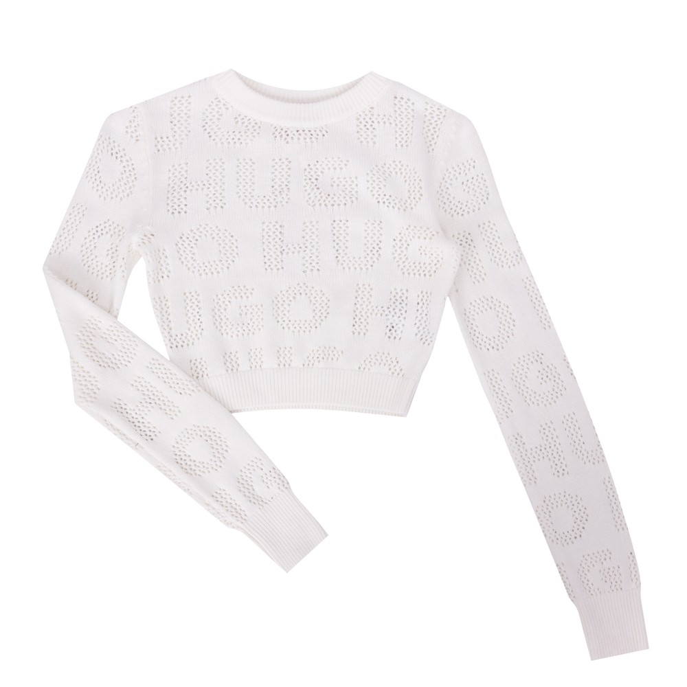 Hugo Sarahred Cropped Knitted Jumper