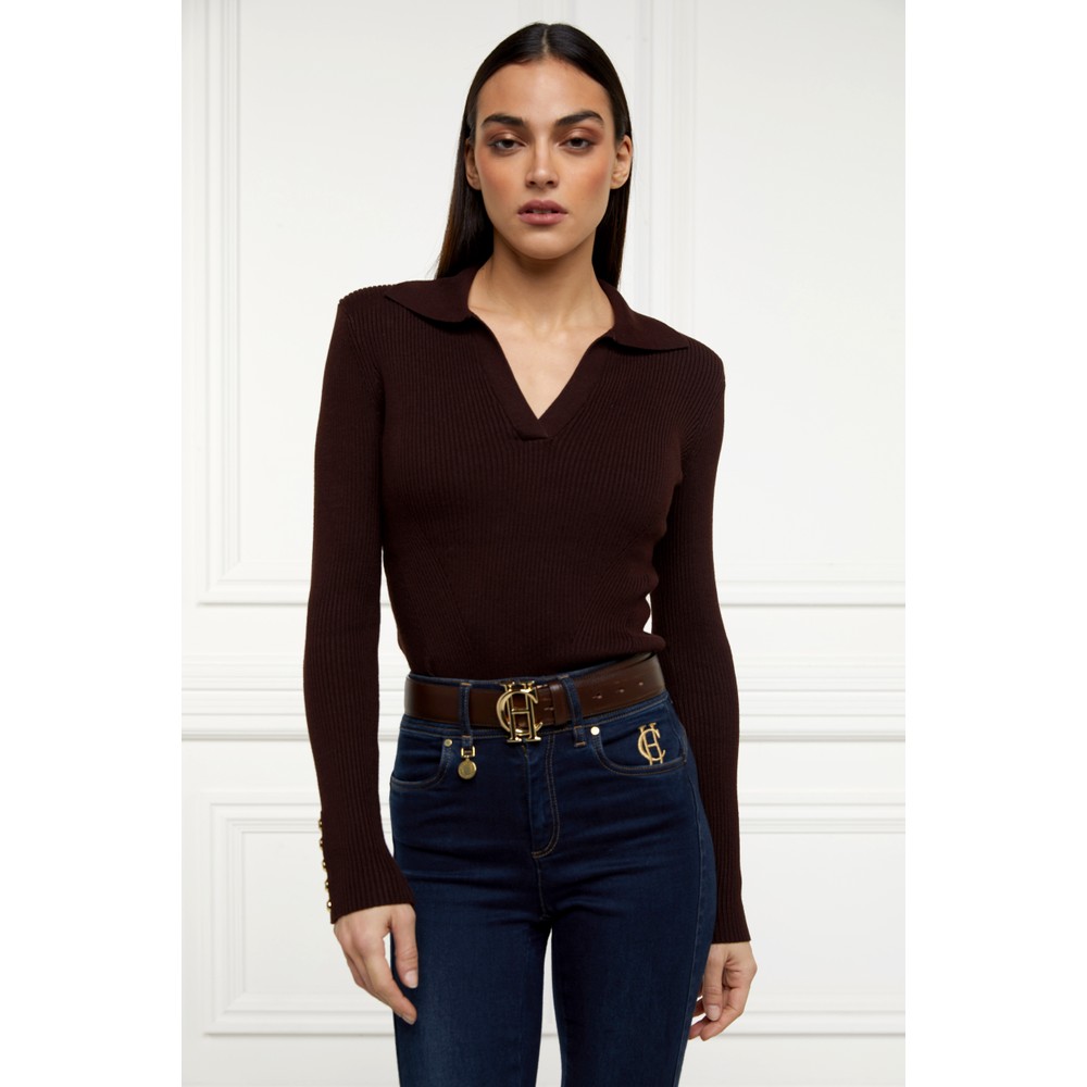 Holland Cooper V-Neck Rib Top