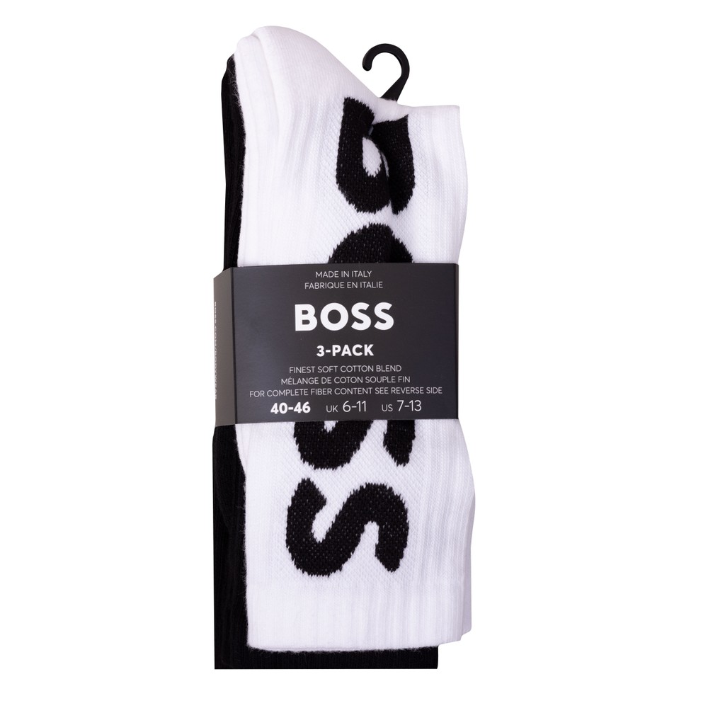 BOSS 3 Pack Rib Logo Socks