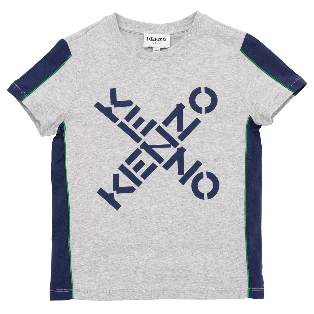 Kenzo Kids Cross Logo Tape Shoulder T Shirt