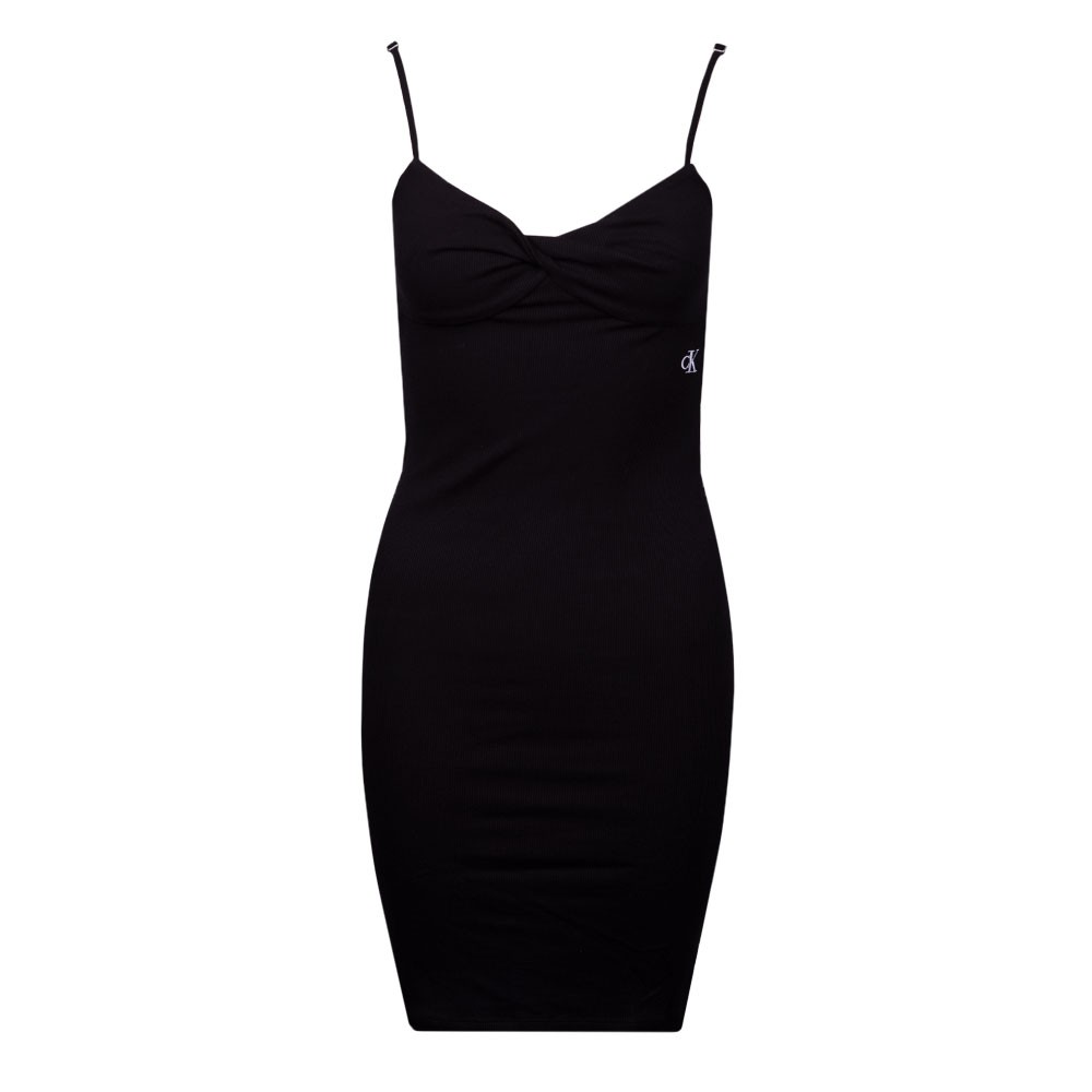 Calvin Klein Jeans Strappy Twisted Ribbed Dress