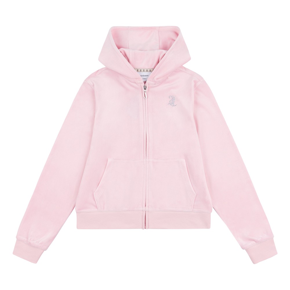 Juicy Couture Full Zip Diamante Velour Hoody