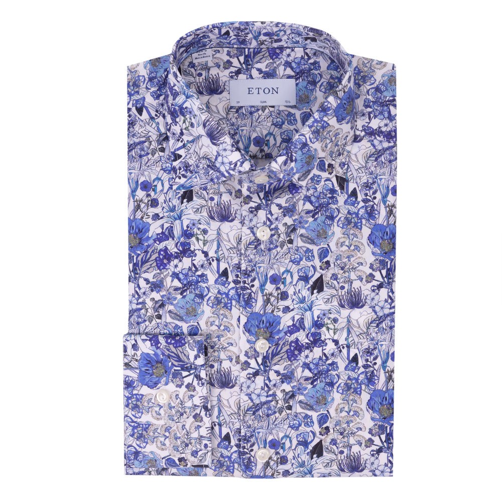 Eton Summer Flower Pattern Shirt