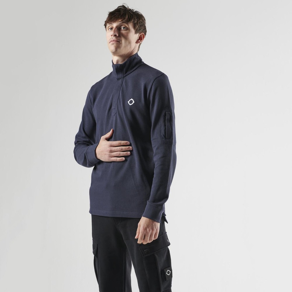 Ma.Strum Long Sleeve Funnel Neck Polo